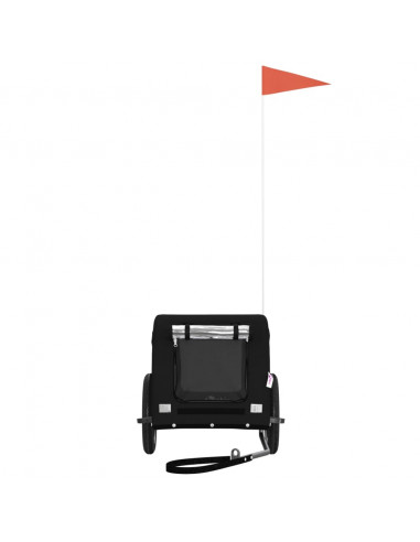 Rimorchio da Bici per Animali Nero Oxford e Ferro