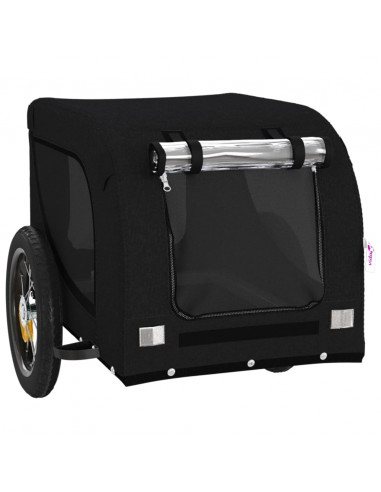 Rimorchio da Bici per Animali Nero Oxford e Ferro
