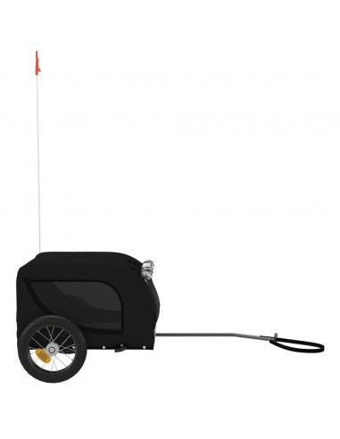 Rimorchio da Bici per Animali Nero Oxford e Ferro