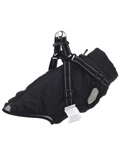 Cappotto Cani con Imbracatura Impermeabile Riflettente Nero XL 2