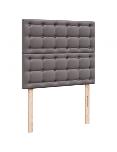 Giroletto a Molle con Materasso Grigio 120x200 cm in Similpelle