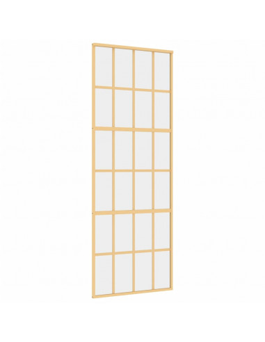 Porta Scorrevole Dorata 76x205 Vetro Trasparente ESG Alluminio