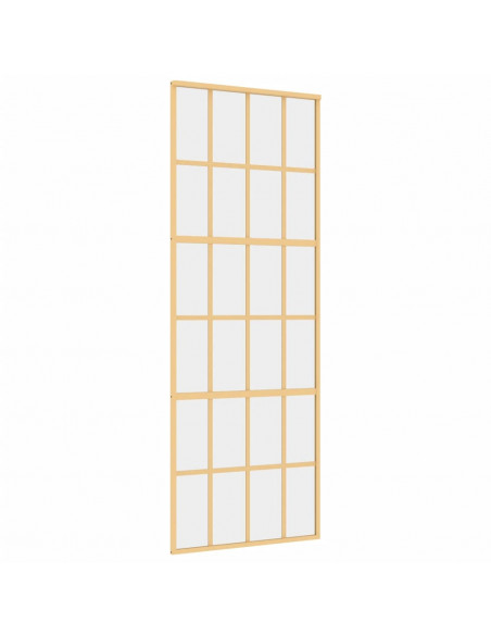 Porta Scorrevole Dorata 76x205 Vetro Trasparente ESG Alluminio