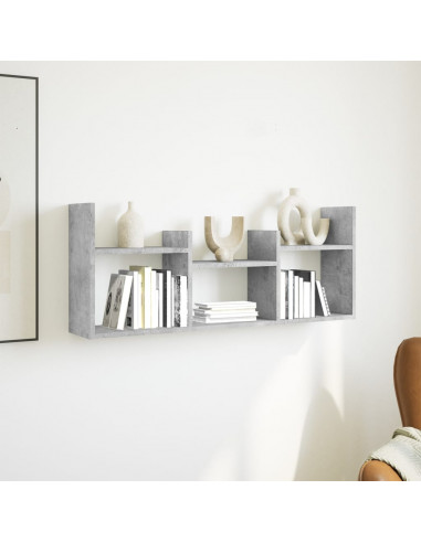 Mobile a Parete 100x18x40 cm Grigio Cemento Legno Multistrato