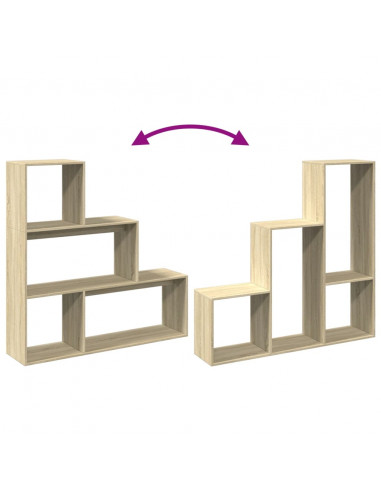 Libreria Divisorio 3 Ripiani Sonoma 123x29x123 cm in Truciolato