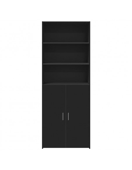 Credenza Nera 70x42,5x185 cm in Legno Multistrato