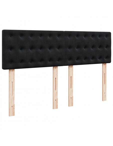 Giroletto a Molle con Materasso Nero 140x190 cm in Velluto