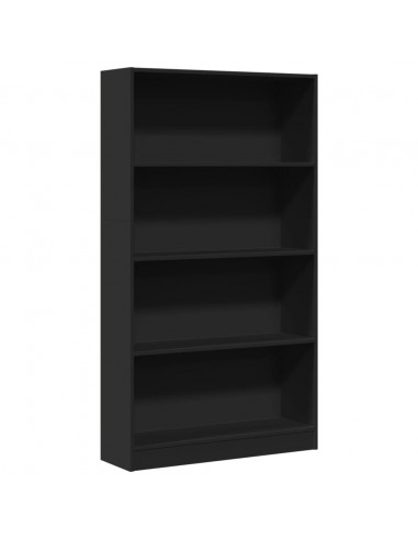 Libreria Nera 80x24x143 cm in Legno Multistrato