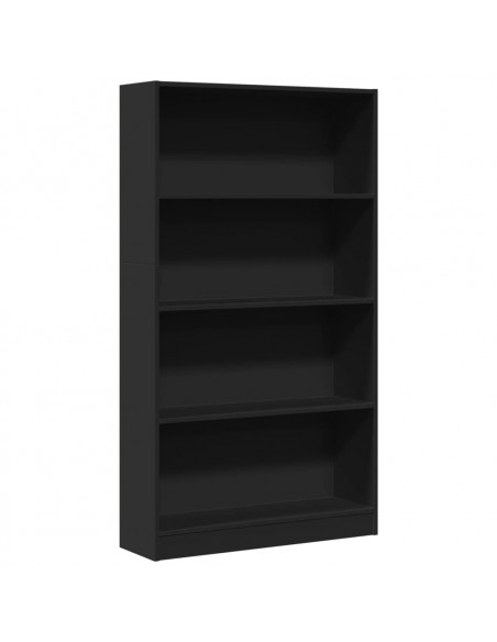 Libreria Nera 80x24x143 cm in Legno Multistrato
