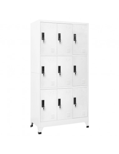 Armadietto con Serratura Bianco 90x45x180 cm in Acciaio
