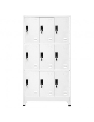 Armadietto con Serratura Bianco 90x45x180 cm in Acciaio