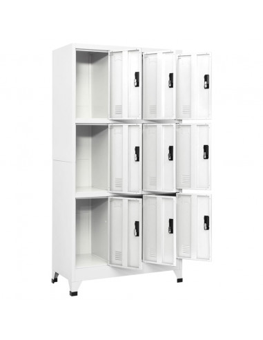 Armadietto con Serratura Bianco 90x45x180 cm in Acciaio