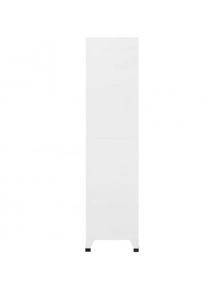 Armadietto con Serratura Bianco 90x45x180 cm in Acciaio