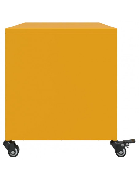 Mobile TV Giallo Senape 68x39x43,5cm Acciaio Laminato a Freddo