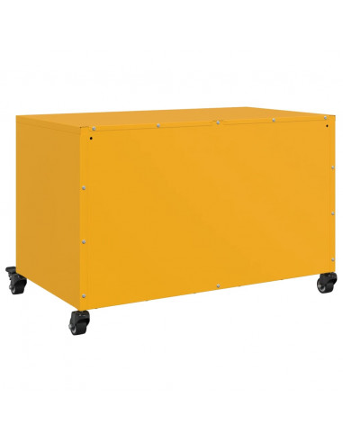 Mobile TV Giallo Senape 68x39x43,5cm Acciaio Laminato a Freddo