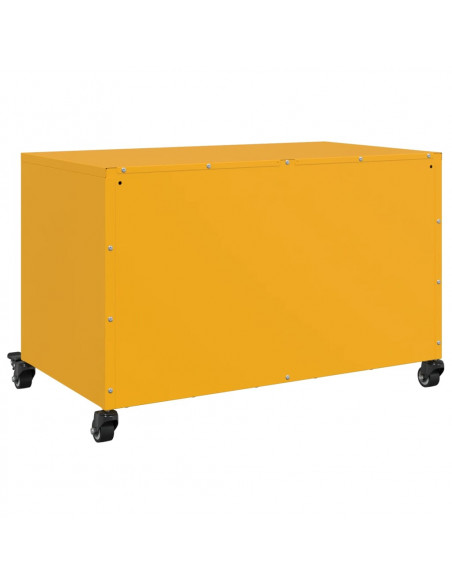 Mobile TV Giallo Senape 68x39x43,5cm Acciaio Laminato a Freddo
