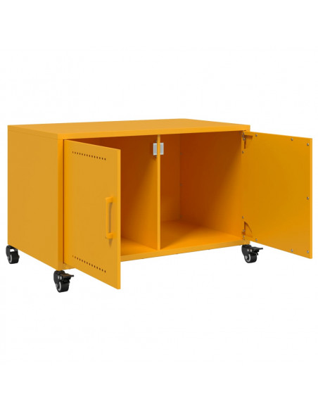 Mobile TV Giallo Senape 68x39x43,5cm Acciaio Laminato a Freddo