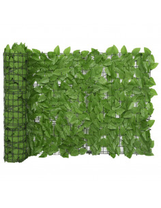 Paravento da Balcone con Foglie Verdi 300x75 cm 2