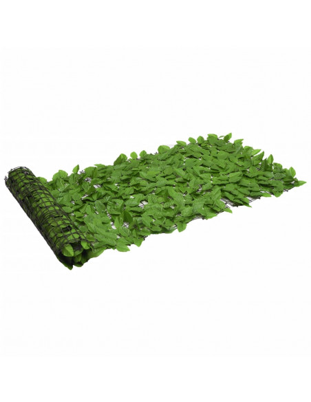 Paravento da Balcone con Foglie Verdi 300x75 cm
