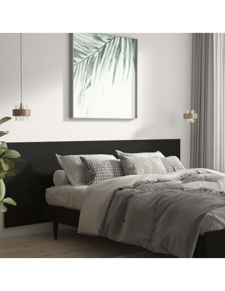 Testiera per Letto Nera 240x1,5x80 cm in Legno Ingegnerizzato