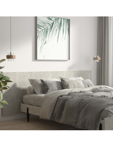 Testiera Letto Grigio Cemento 240x1,5x80cm Legno Ingegnerizzato