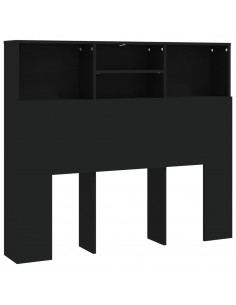 Testiera con Contenitore Nera 120x19x103,5 cm 2