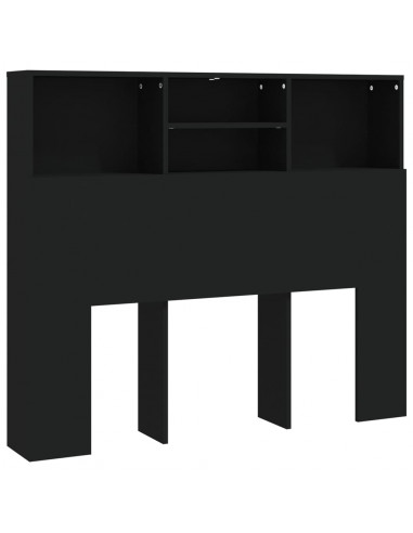 Testiera con Contenitore Nera 120x19x103,5 cm