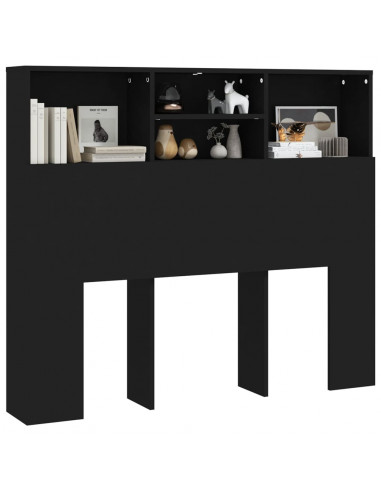 Testiera con Contenitore Nera 120x19x103,5 cm