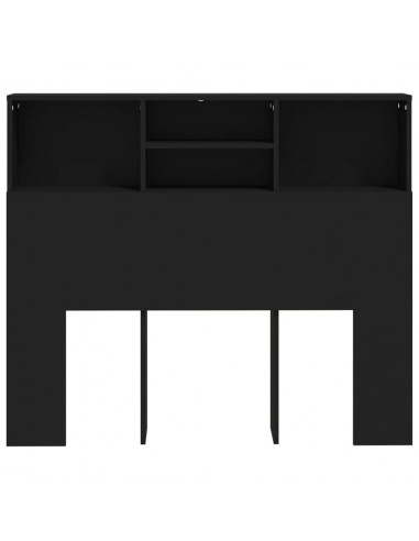 Testiera con Contenitore Nera 120x19x103,5 cm