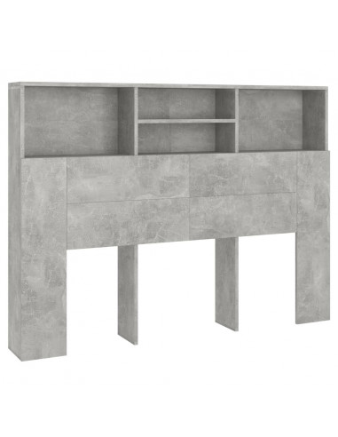 Testiera con Scomparti Grigio Cemento 140x19x103,5 cm