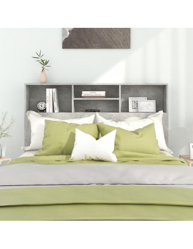 Testiera con Scomparti Grigio Cemento 140x19x103,5 cm