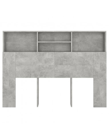 Testiera con Scomparti Grigio Cemento 140x19x103,5 cm