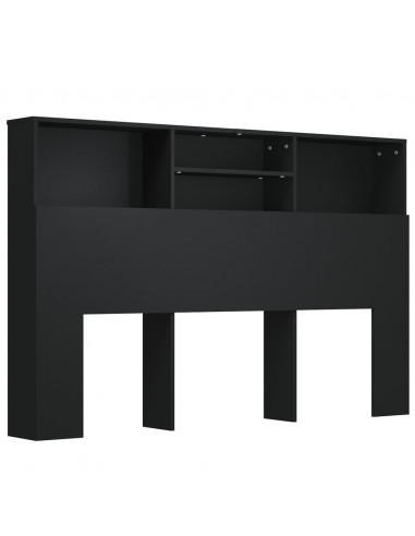 Testiera con Contenitore Nero 160x19x103,5 cm