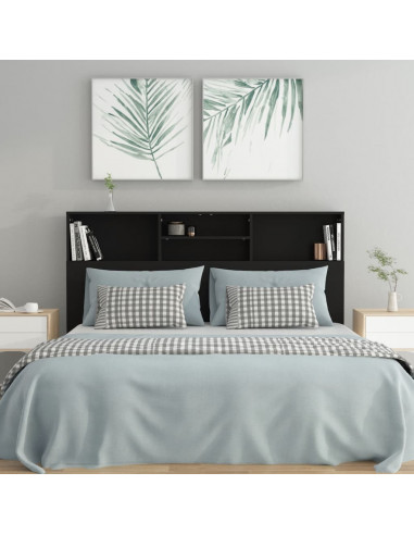 Testiera con Contenitore Nero 160x19x103,5 cm