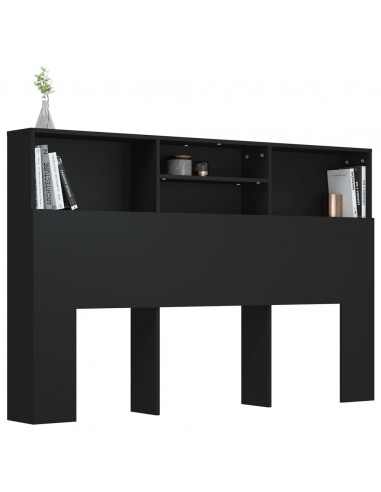 Testiera con Contenitore Nero 160x19x103,5 cm