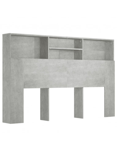 Testiera con Scomparti Grigio Cemento 160x19x103,5 cm