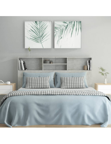 Testiera con Scomparti Grigio Cemento 160x19x103,5 cm