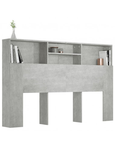 Testiera con Scomparti Grigio Cemento 160x19x103,5 cm