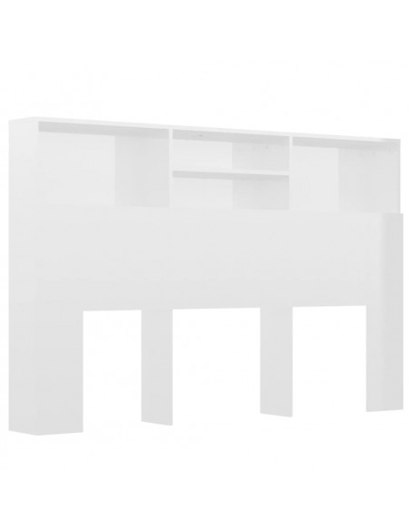 Testiera con Scomparti Bianco Lucido 160x19x103,5 cm