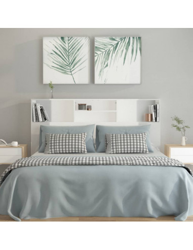 Testiera con Scomparti Bianco Lucido 160x19x103,5 cm