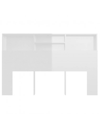 Testiera con Scomparti Bianco Lucido 160x19x103,5 cm