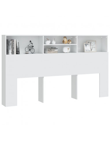 Testiera con Contenitore Bianco 180x19x103,5 cm