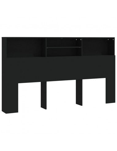 Testiera con Contenitore Nera 180x19x103,5 cm