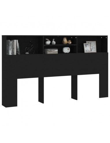 Testiera con Contenitore Nera 180x19x103,5 cm