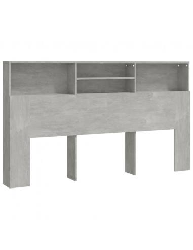 Testiera con Scomparti Grigio Cemento 180x19x103,5 cm