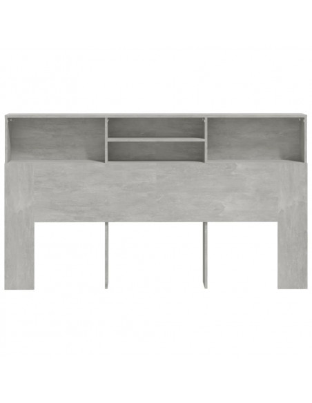 Testiera con Scomparti Grigio Cemento 180x19x103,5 cm