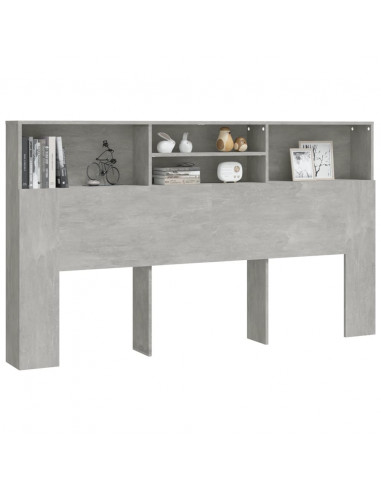 Testiera con Scomparti Grigio Cemento 180x19x103,5 cm