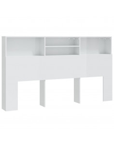 Testiera con Scomparti Bianco Lucido 180x19x103,5 cm 2