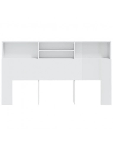 Testiera con Scomparti Bianco Lucido 180x19x103,5 cm