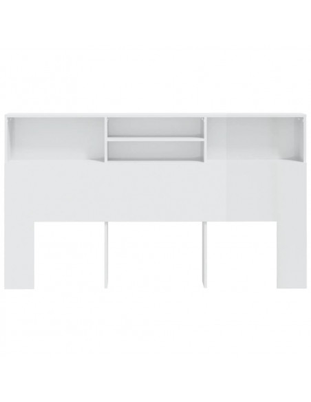 Testiera con Scomparti Bianco Lucido 180x19x103,5 cm